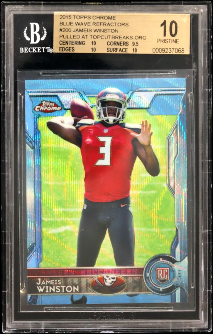 2015 #200 Jameis Winston BGS 10 Topps Chrome Blue Wave Refractors
