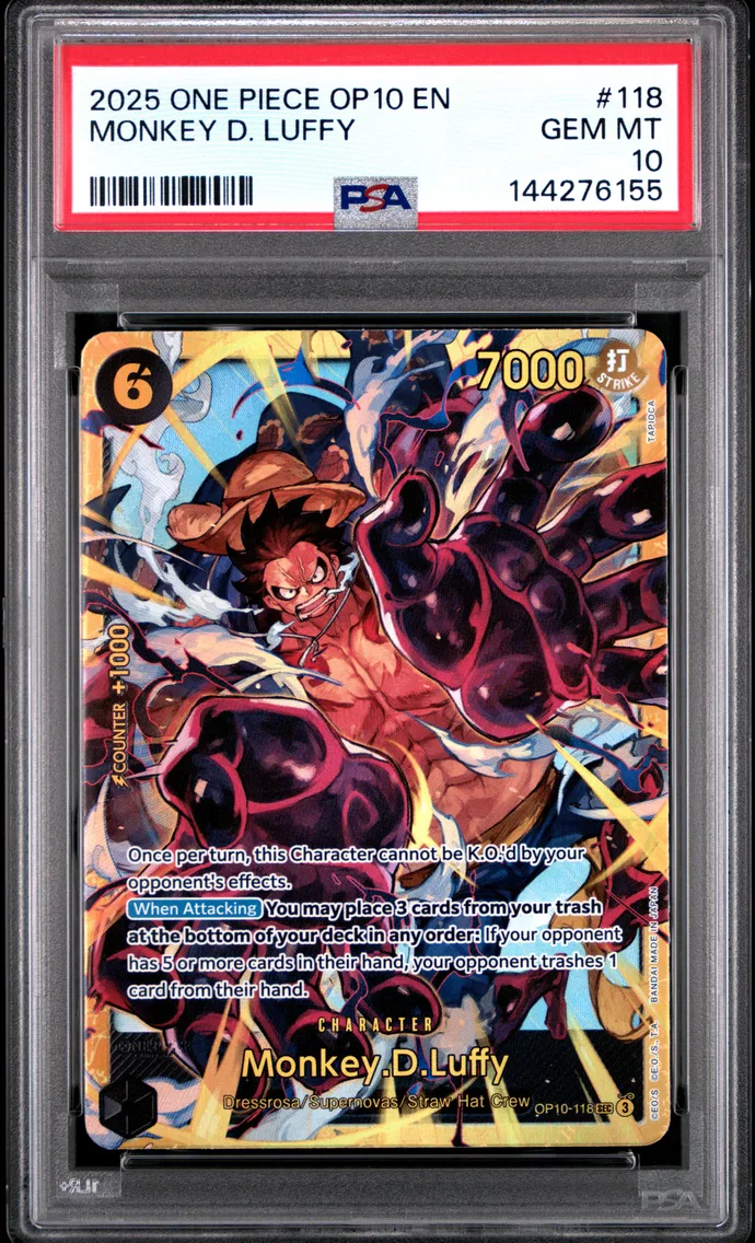 2025 #118 Monkey D. Luffy PSA 10 One Piece OP10-Royal Blood