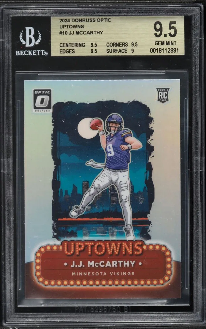 2024 #10 JJ McCarthy BGS 9.5 Panini Donruss Optic Uptowns Football