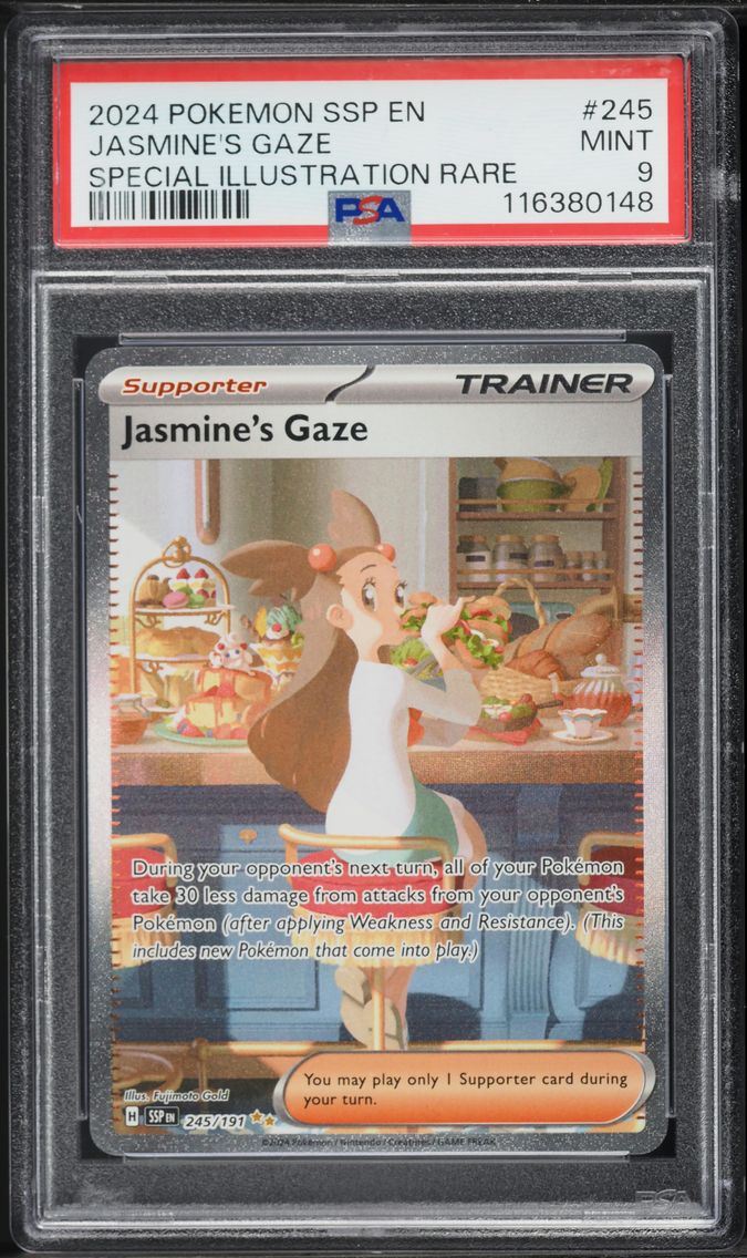 2024 #245 Jasmine's Gaze PSA 9 Ssp EN-Surging Sparks Pokemon