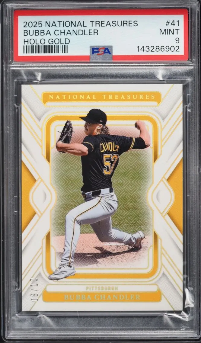 2025 National Treasures Holo Gold Bubba Chandler ROOKIE /10 #41 PSA 9 MINT