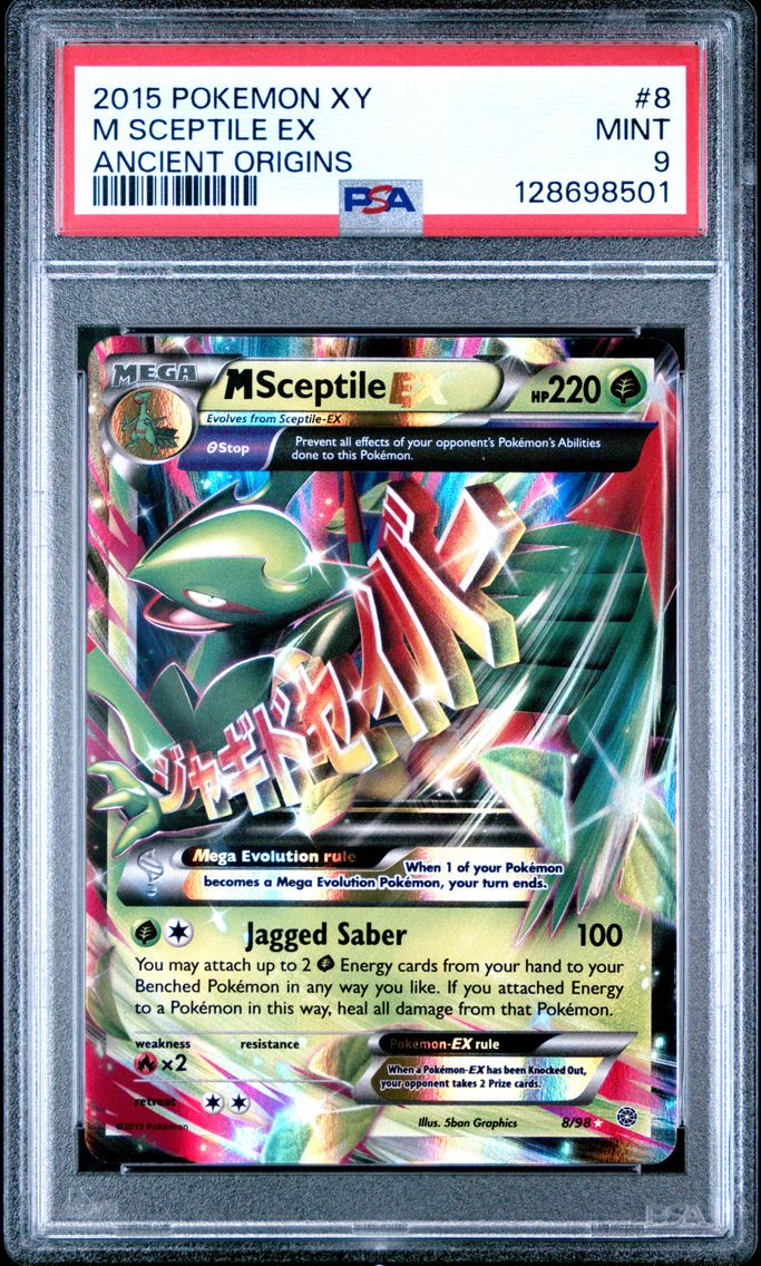 2015 #8 M Sceptile EX PSA 9 Base Pokemon XY Ancient Origins Pokemon