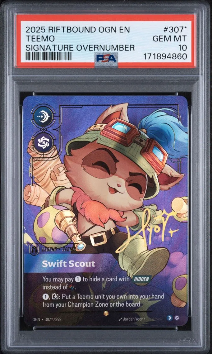 2025 #307* Teemo - Swift Scout PSA 10 Riftbound: League of Legends Ogn-Origins