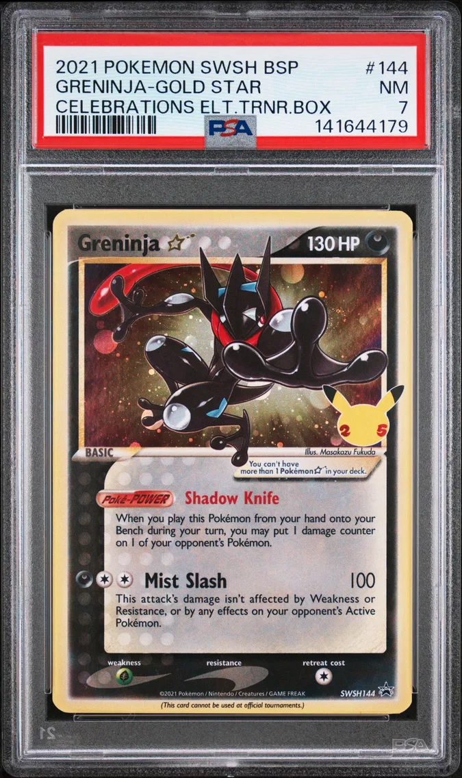2021 #144 Greninja-Gold Star PSA 7 Swsh Black Star Promo
