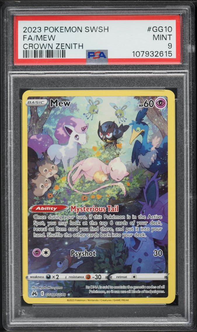 2023 #GG10 Full Art/Mew PSA 9 Sword and Shield Crown Zenith Pokemon