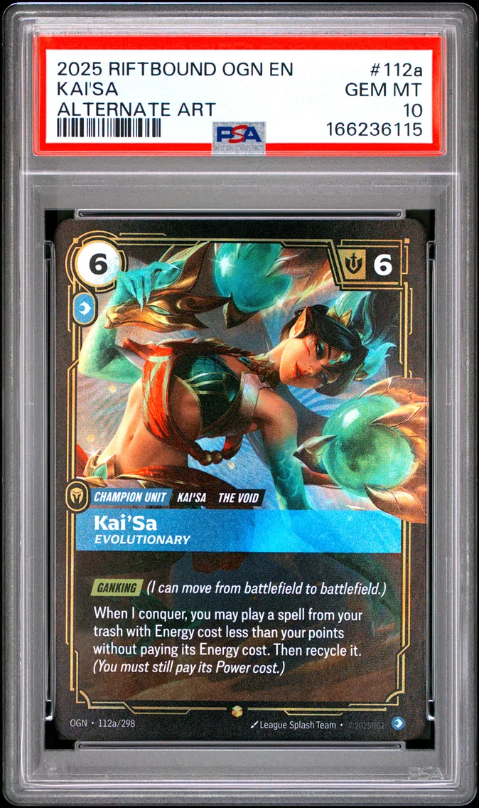 2025 #112a Kai'SA - Evolutionary PSA 10 Riftbound: League of Legends Ogn-Origins