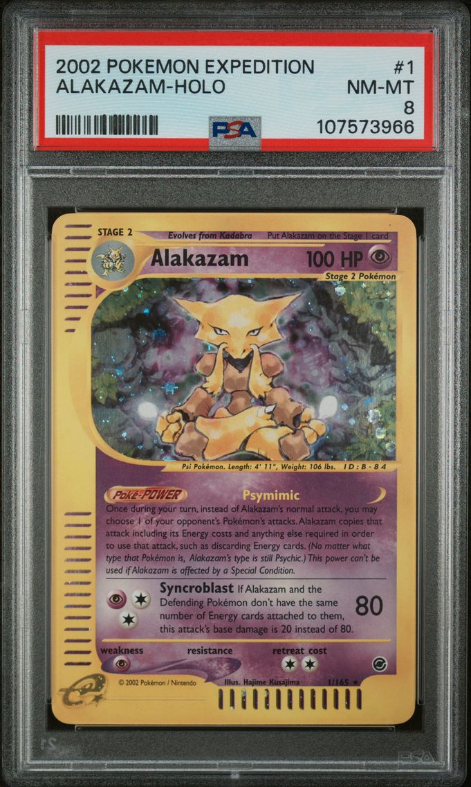 2002 #1 Alakazam-Holo PSA 8 Expedition