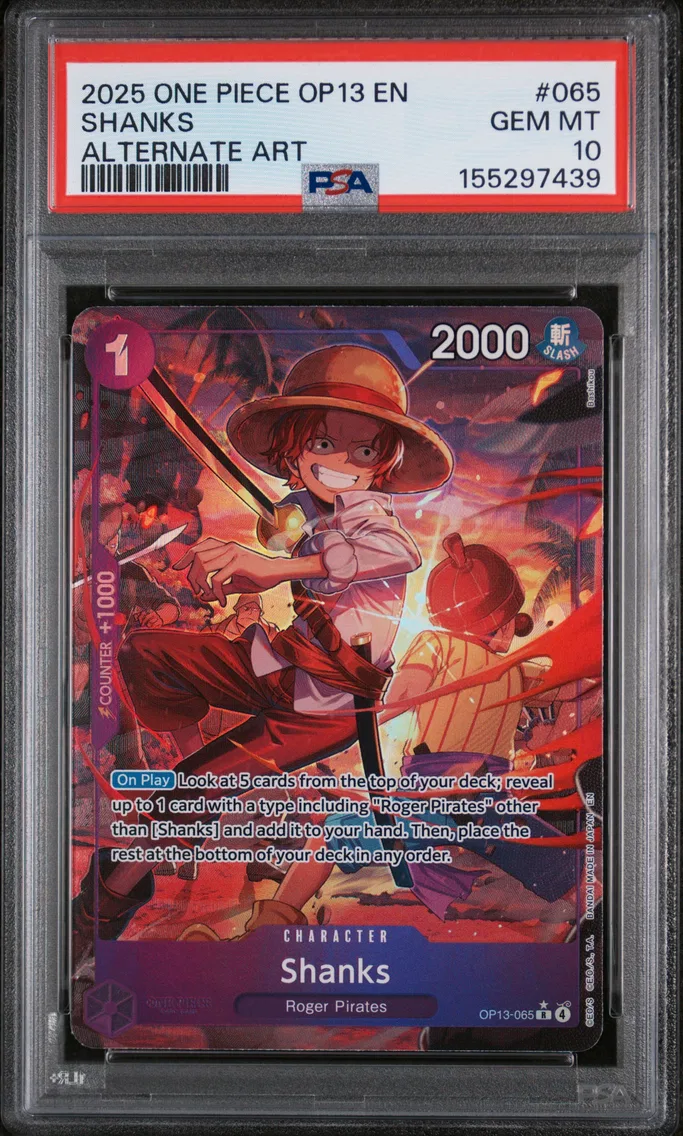 2025 #065 Shanks PSA 10 One Piece OP13-Carrying on His Will