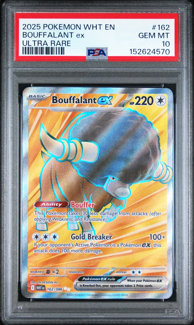 2025 #162 Bouffalant EX PSA 10 Wht EN-White Flare