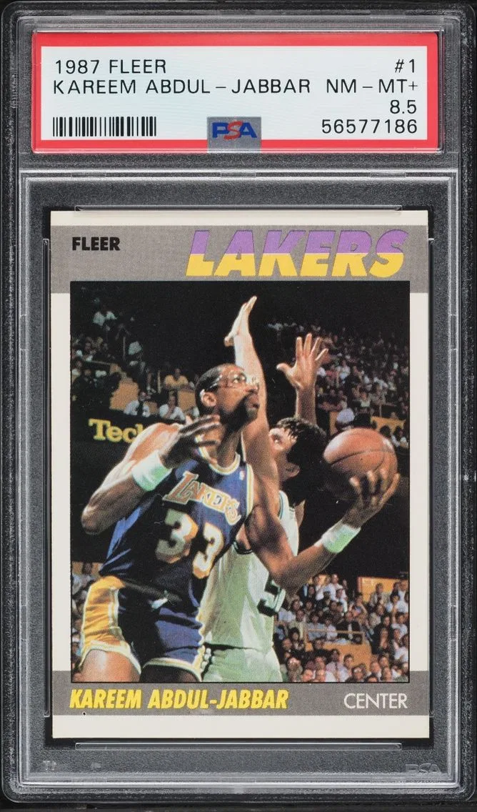 1987 Fleer Basketball Kareem Abdul-Jabbar #1 PSA 8.5 NM-MT+
