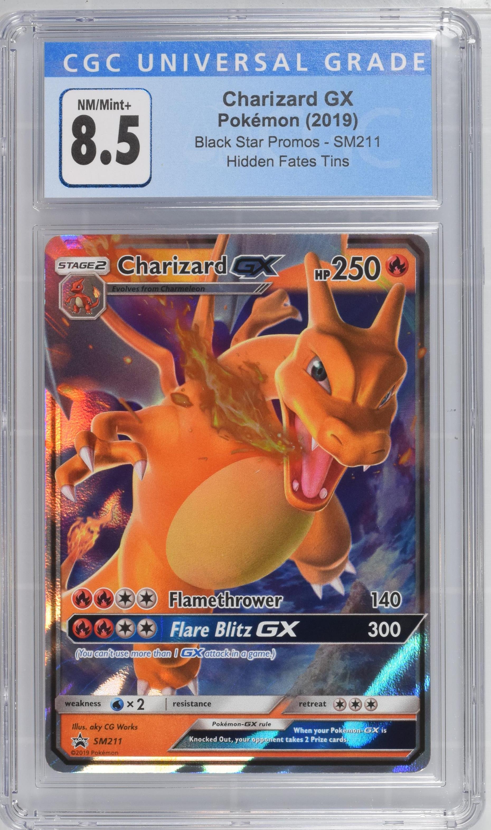2019 #Sm211 Charizard Gx CGC 8.5 Black Star Promos - Sun & Moon - English