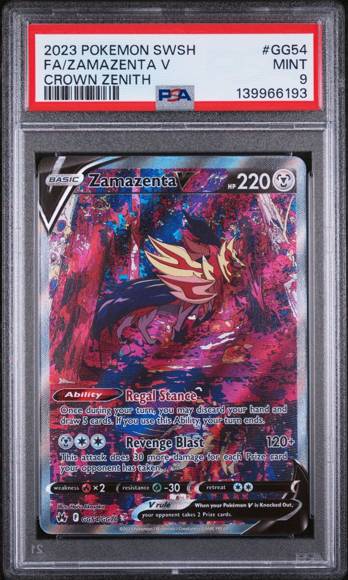 2023 #GG54 Full Art/Zamazenta V PSA 9 Sword and Shield Crown Zenith