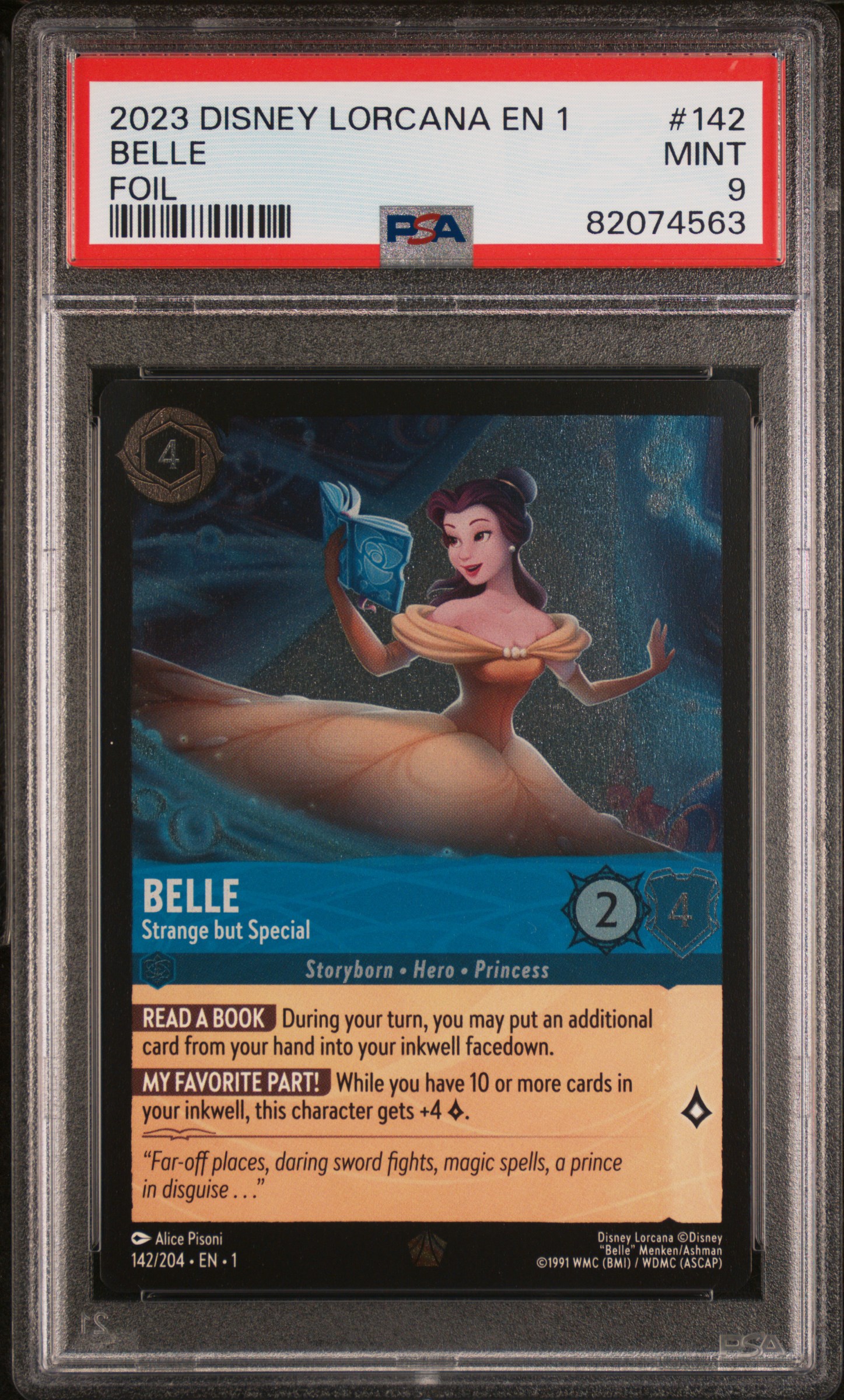 2023 #142 Belle PSA 9 Disney Lorcana En 1-The First Chapter