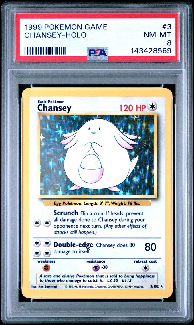 1999 #3 Chansey-Holo PSA 8 Game Pokemon