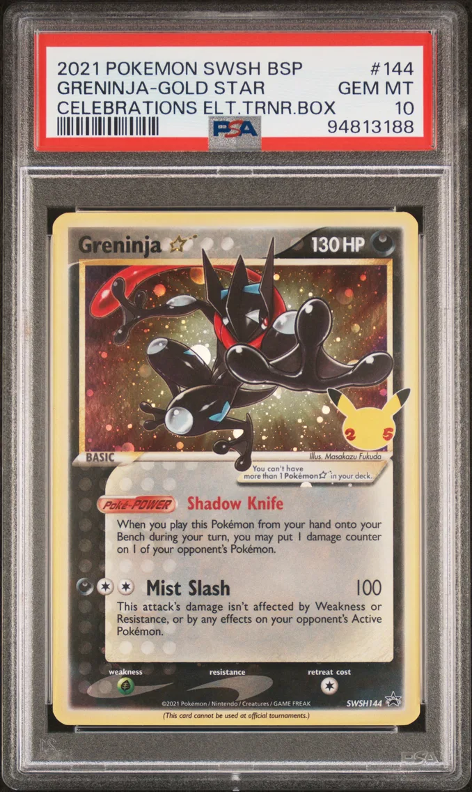 2021 #144 Greninja-Gold Star PSA 10 Swsh Black Star Promo