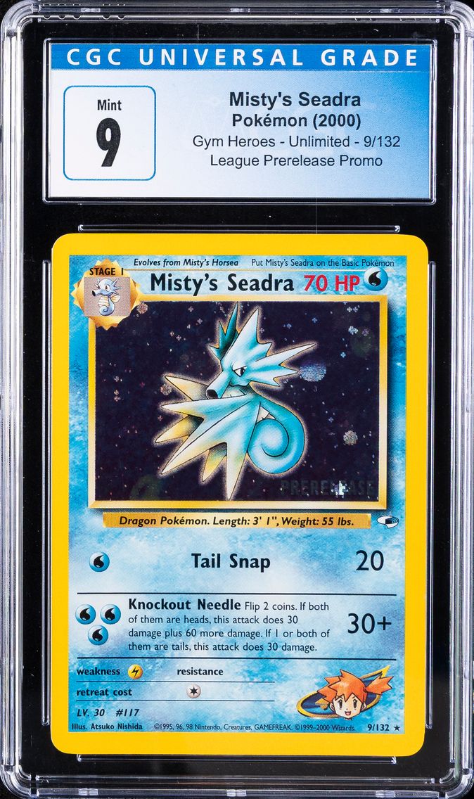 2000 #9 Misty's Seadra CGC 9 Gym Heroes Pokemon