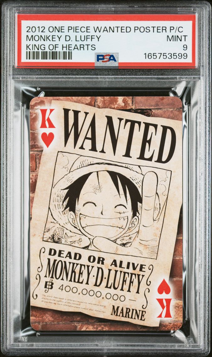 2012 #NA Monkey D. Luffy PSA 9 One Piece Wanted Poster Ver. Playing Cards
