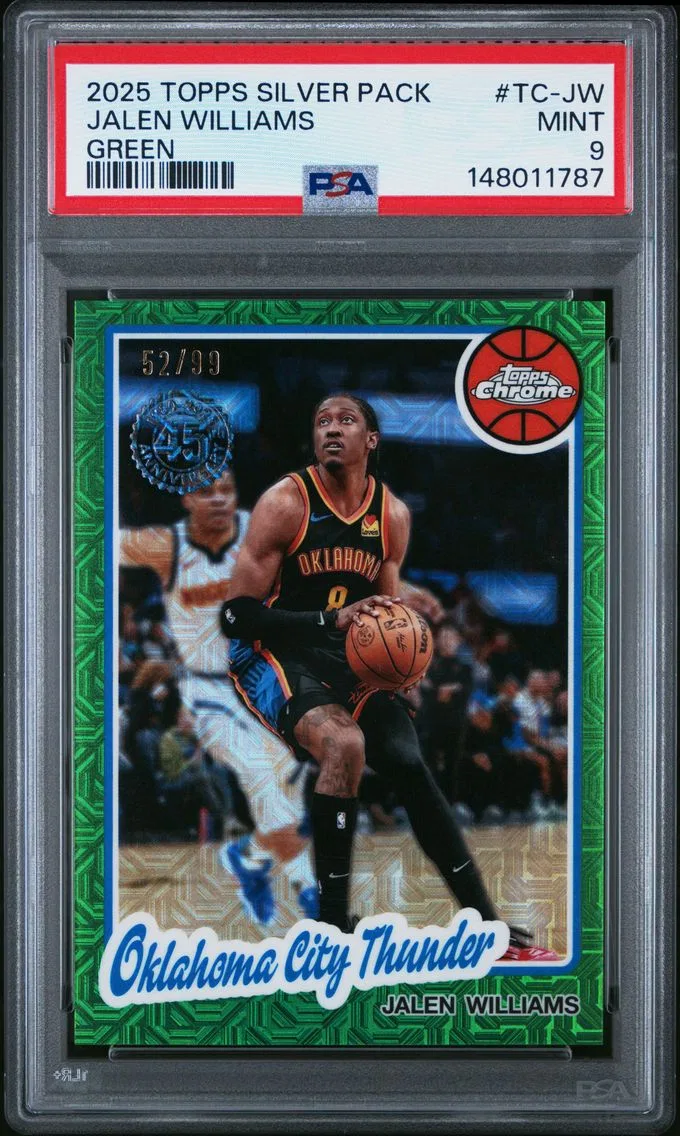 2025 #TC-JW Jalen Williams PSA 9 Topps Silver Pack 1980-81 Topps Chrome Basketball