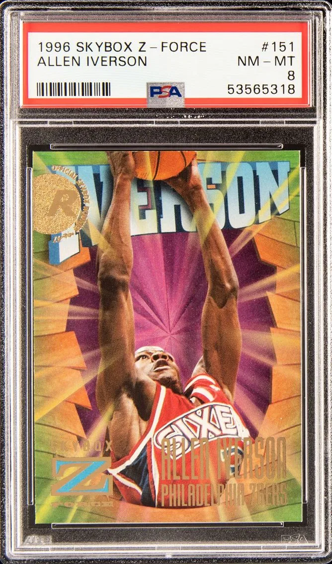 1996 SKYBOX Z-FORCE #151 ALLEN IVERSON PSA 8