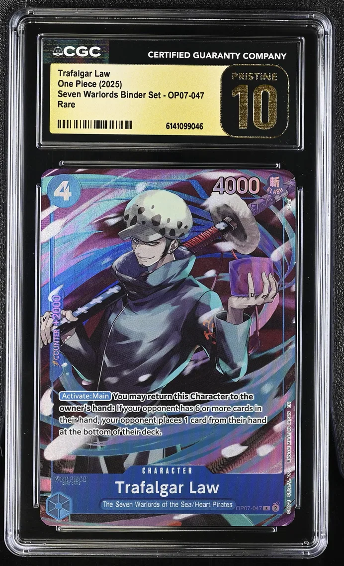2025 #OP07-047 Trafalgar Law CGC 10 Pristine Seven Warlords Binder Set - English