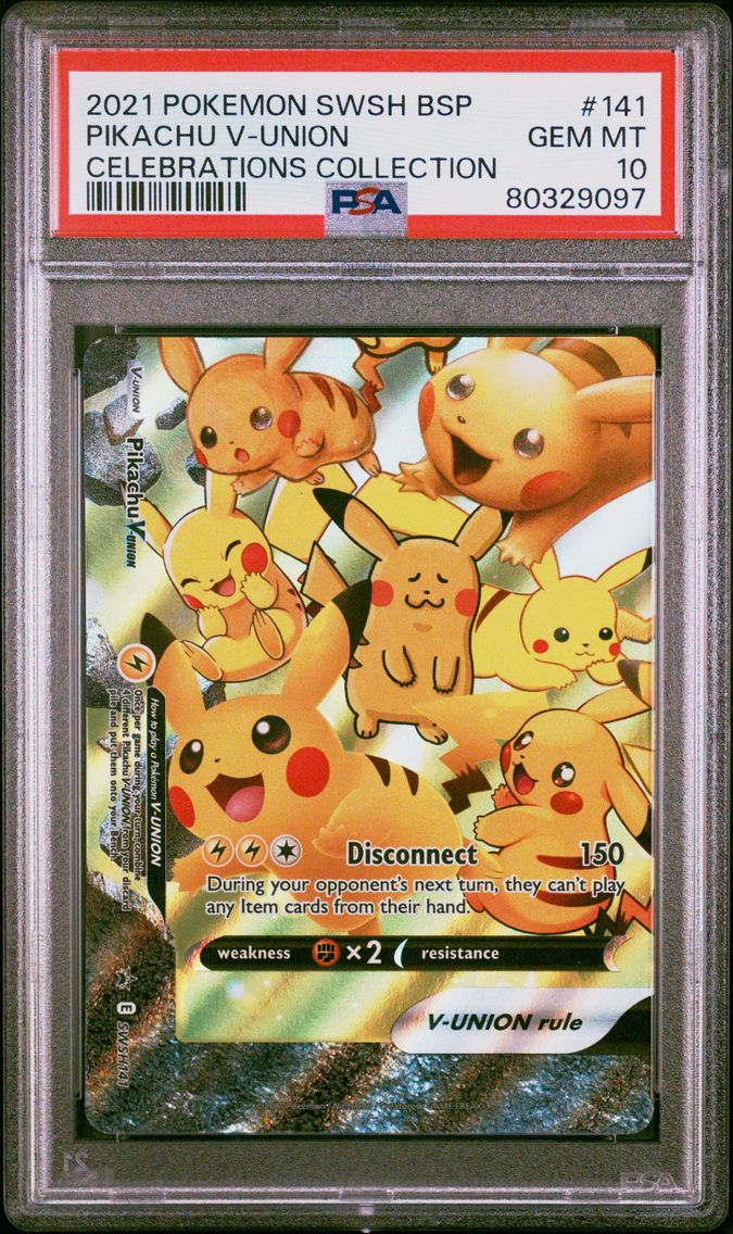2021 #141 Pikachu V-Union PSA 10 Swsh Black Star Promo