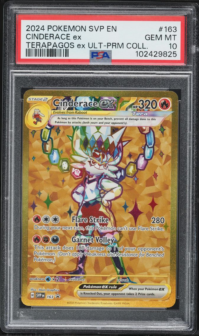 2024 #163 Cinderace EX PSA 10 Svp EN-SV Black Star Promo Pokemon