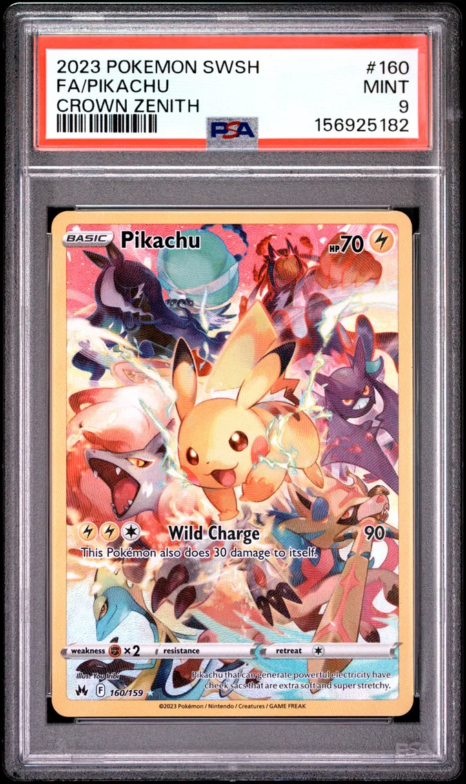 2023 #160 Full Art/Pikachu PSA 9 Sword and Shield Crown Zenith
