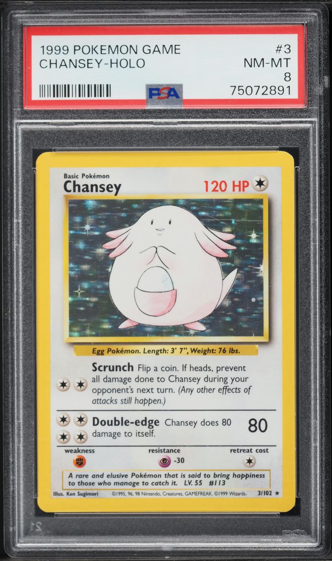 1999 #3 Chansey-Holo PSA 8 Game Pokemon