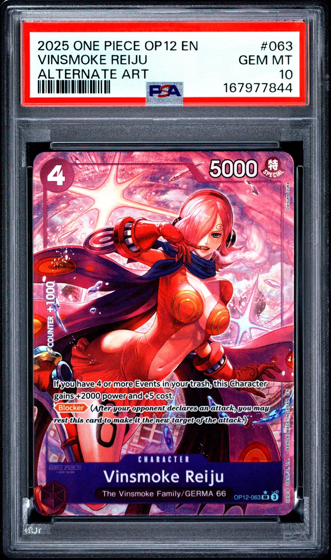 2025 #063 Vinsmoke Reiju PSA 10 One Piece OP12-Legacy of the Master