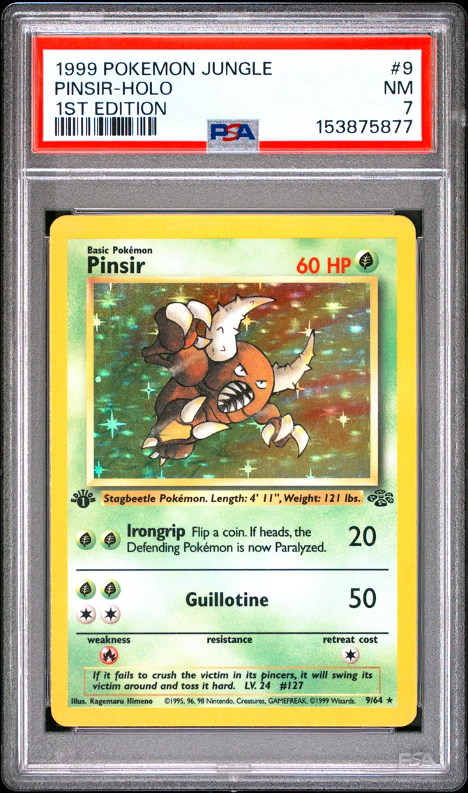 1999 #9 Pinsir-Holo 1st Edition PSA 7 Jungle