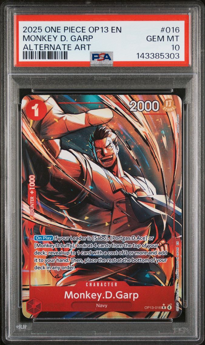 2025 #016 Monkey D. Garp PSA 10 One Piece OP13-Carrying on His Will