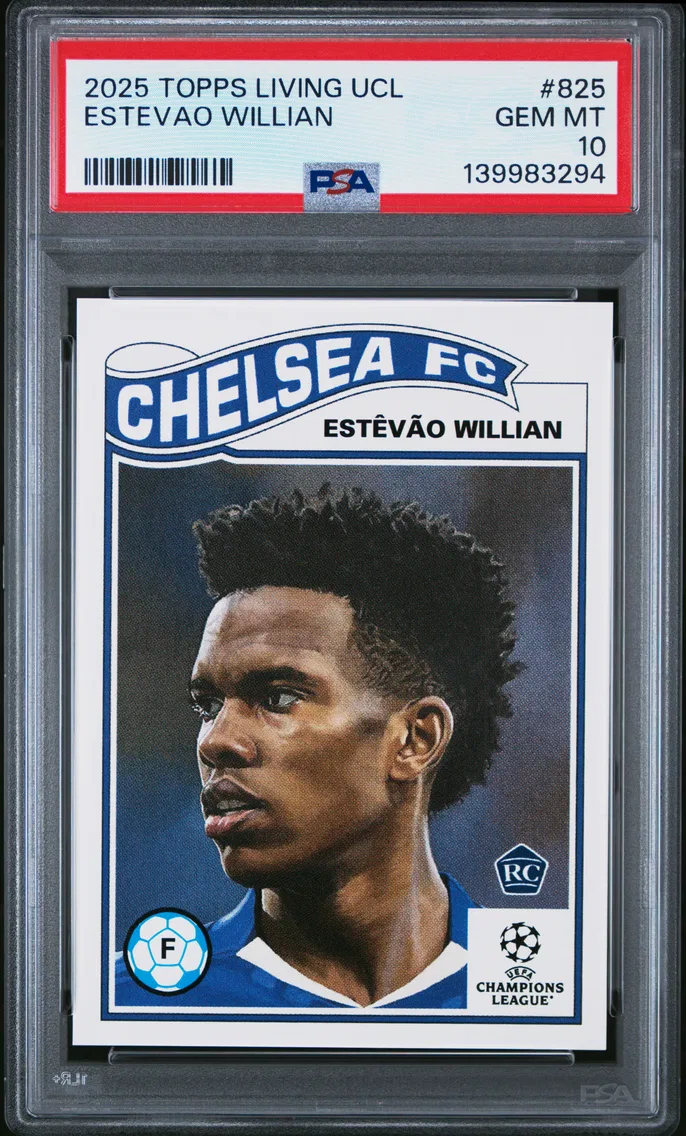 2025 #825 Estevao Willian PSA 10 Topps Living UEFA Champions League