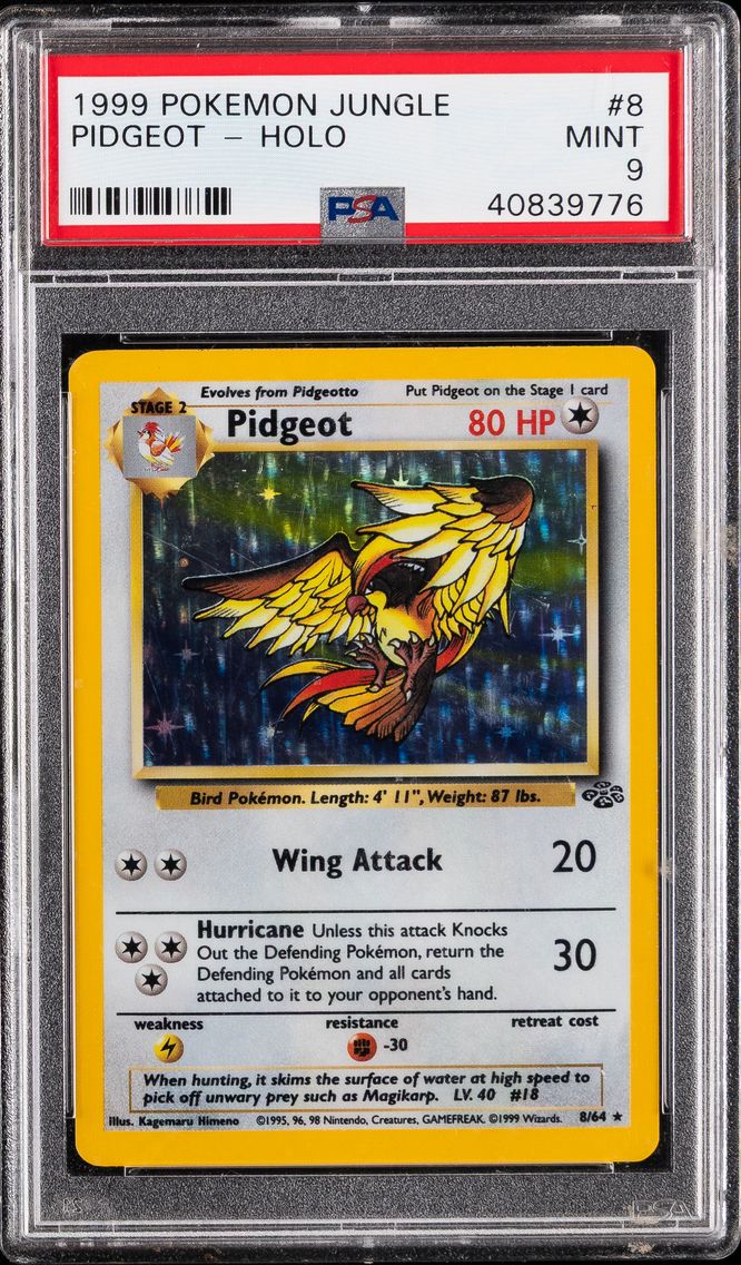 1999 #8 Pidgeot-Holo PSA 9 Jungl