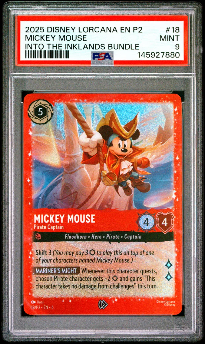 2025 #18 Mickey Mouse - Pirate Captain PSA 9 Disney Lorcana EN P2-Promo