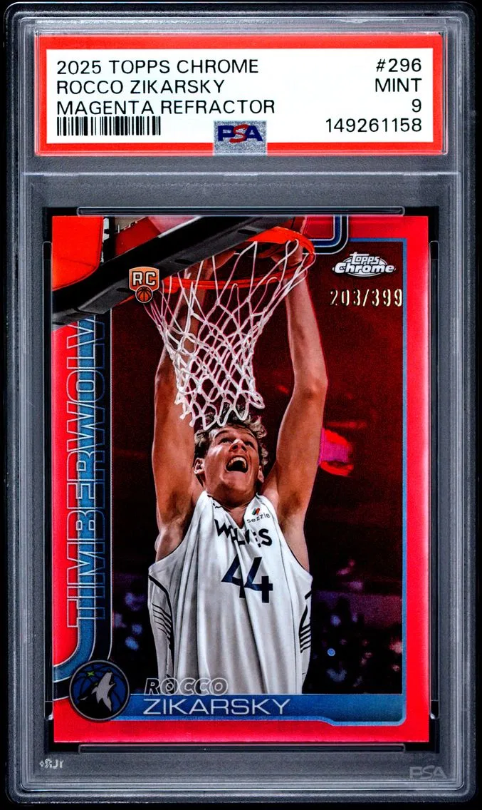 2025 #296 Rocco Zikarsky PSA 9 Topps Chrome