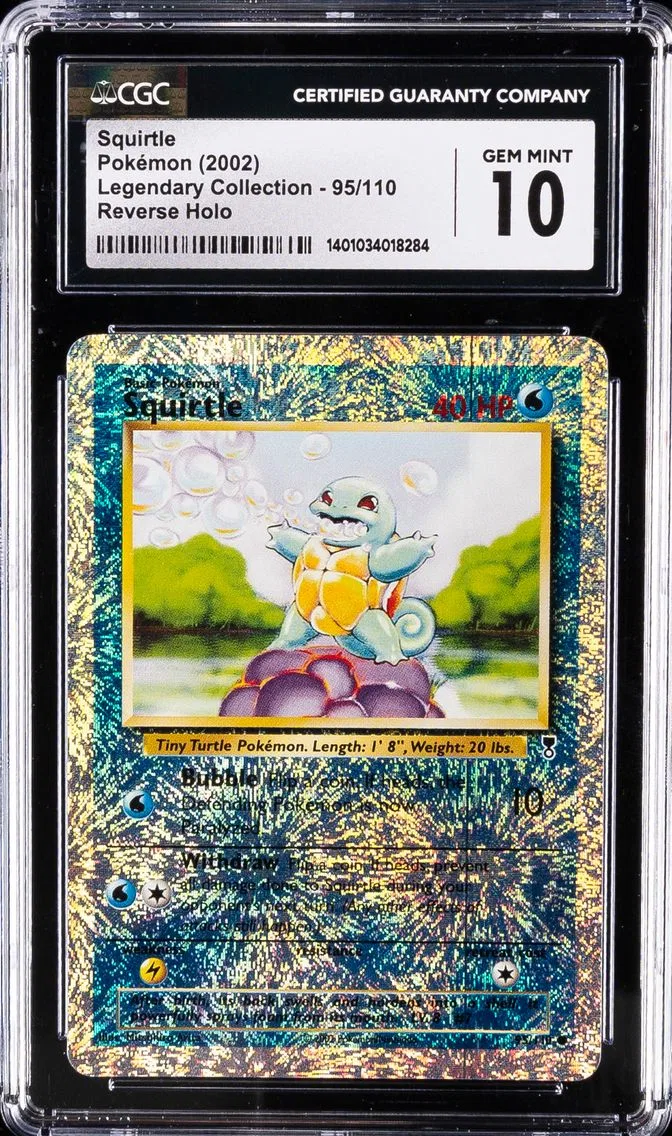 2002 #95 Squirtle-Reverse Foil CGC 10 Legendary Collection Pokemon