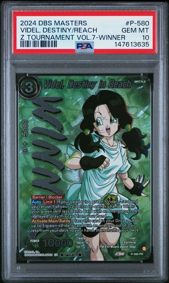 2024 #P-580 Videl, Destiny in Reach PSA 10 Dragon Ball Super Card Game Masters Zenkai Series Tournament Pack Vol.7 Winner