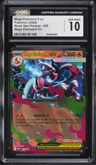 2026 Pokemon Mega Evolution Promo Tin Mega Charizard X Ex #29 CGC 10 GEM MINT