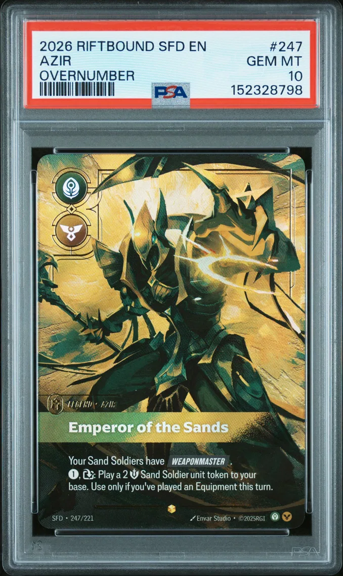 2026 #247 Azir - Emperor of the Sands PSA 10 Riftbound: League of Legends Sfd-Spiritforged