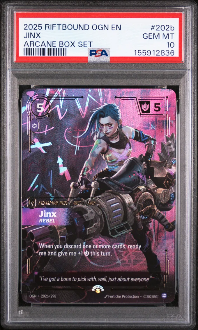 2025 #202b Jinx - Rebel PSA 10 Riftbound: League of Legends Ogn-Origins