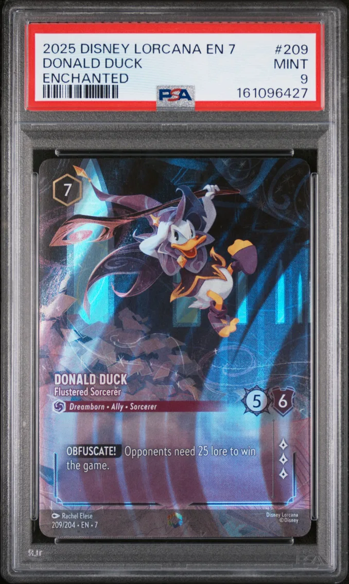 2025 #209 Donald Duck - Flustered Sorcerer PSA 9 Disney Lorcana EN 7-Archazia's Island