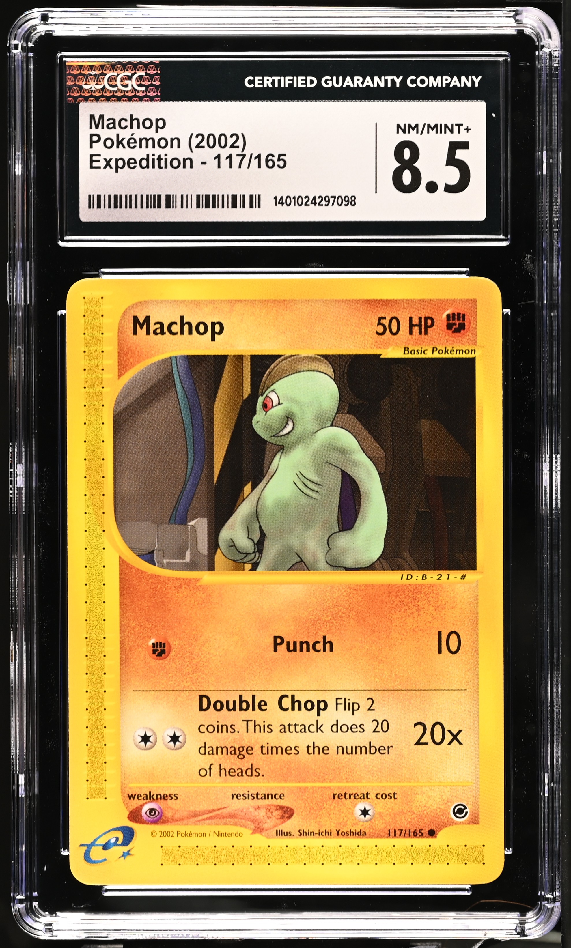 2002 #117 Machop CGC 8.5 Expedition - English