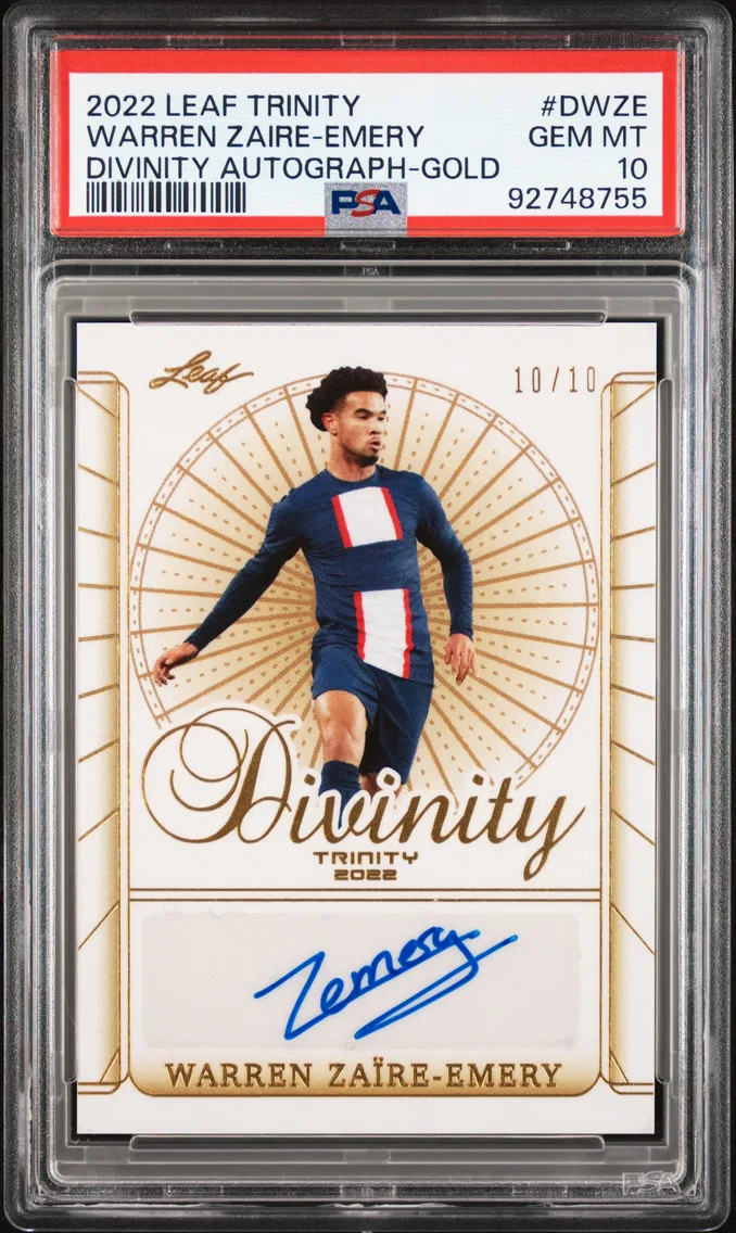 2022 #DWZE Warren Zaire-Emery PSA 10 Leaf Trinity Divinity Autographs