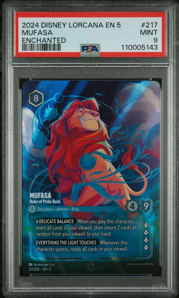 2024 #217 Mufasa - Ruler of Pride Rock PSA 9 Disney Lorcana EN 5-Shimmering Skies