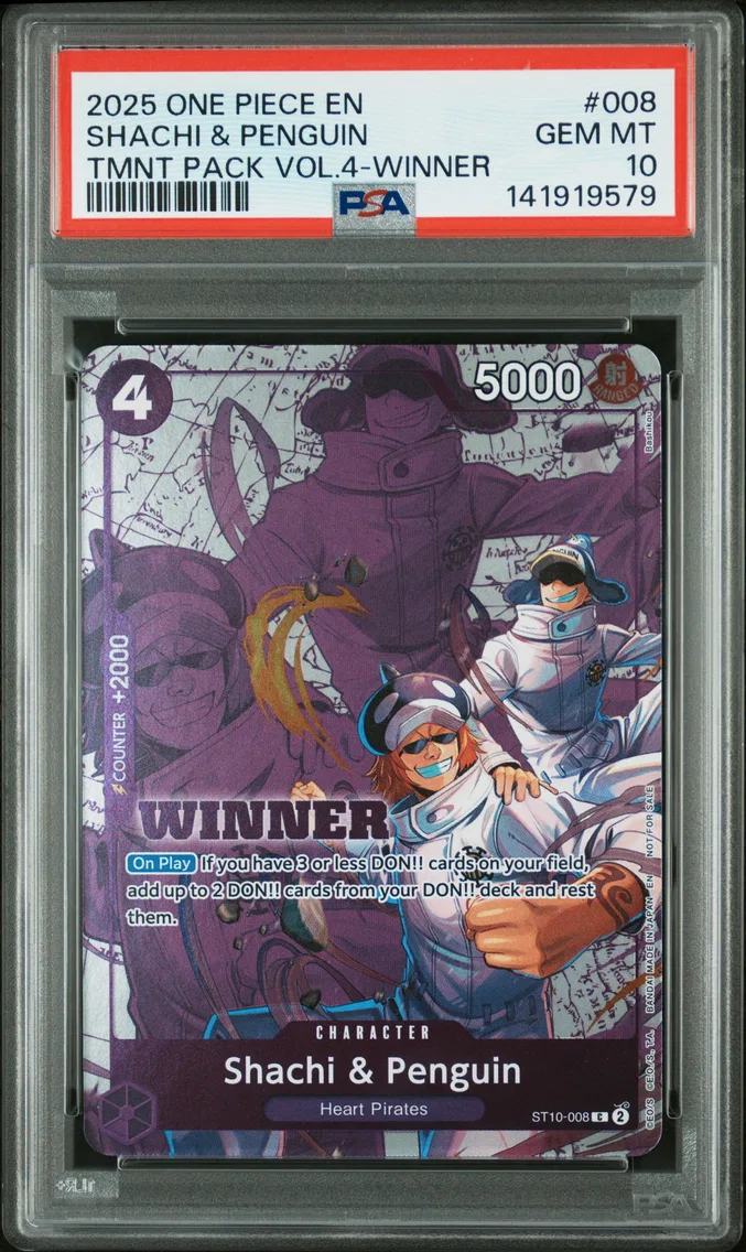 2025 #008 Shachi & Penguin PSA 10 One Piece Tournament Pack Vol.4
