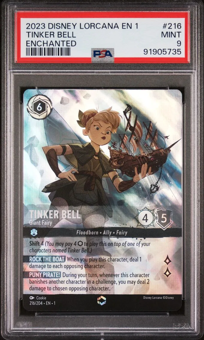 2023 #216 Tinker Bell - Giant Fairy PSA 9 Disney Lorcana EN 1-the First Chapter