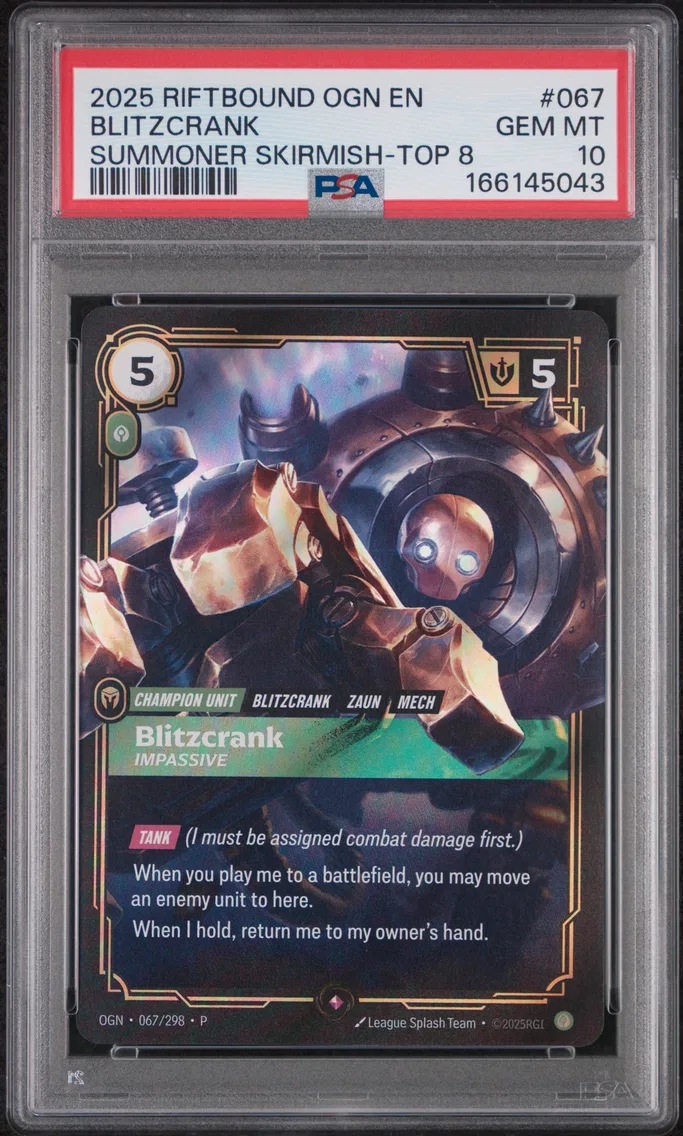 2025 #067 Blitzcrank - Impassive PSA 10 Riftbound: League of Legends Ogn-Origins