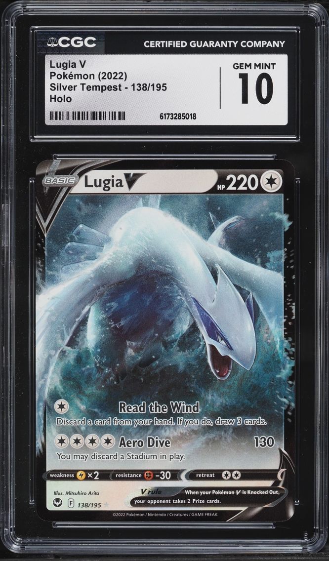 2022 Pokemon Sword & Shield Silver Tempest Holo Lugia V #138 CGC 10 GEM MINT