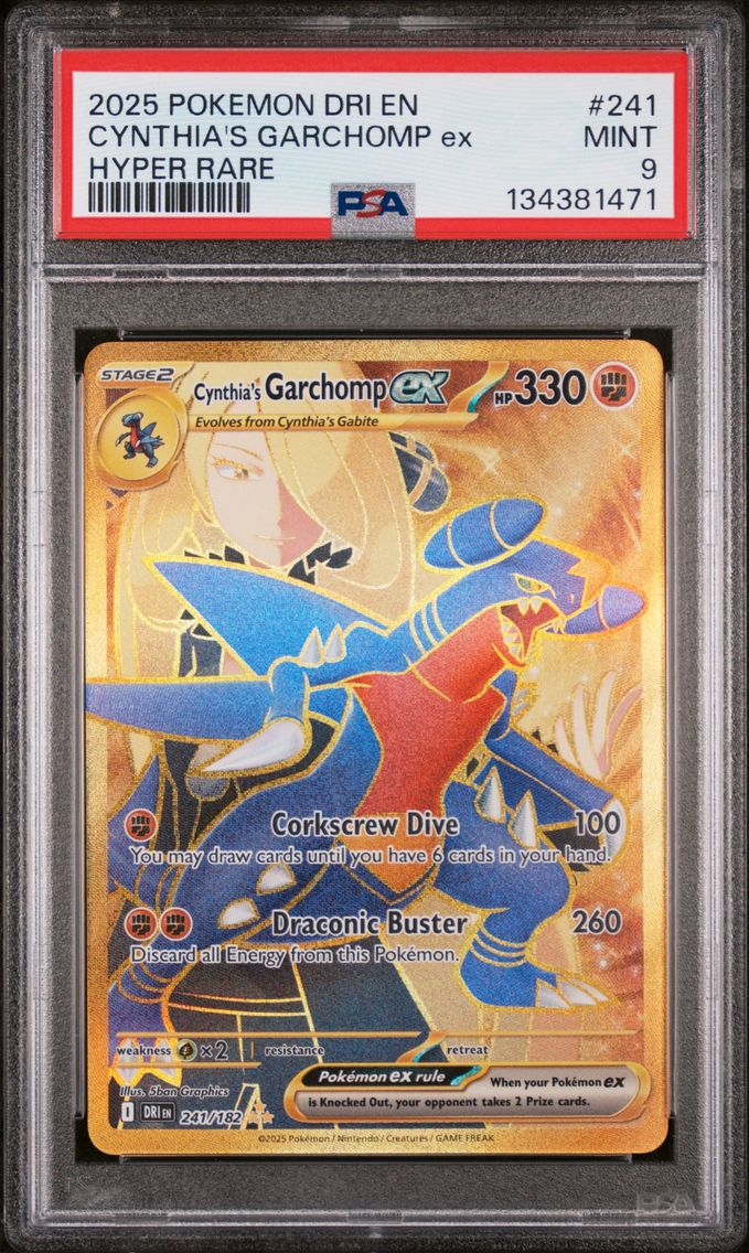 2025 #241 Cynthia's Garchomp EX PSA 9 Dri EN-Destined Rivals