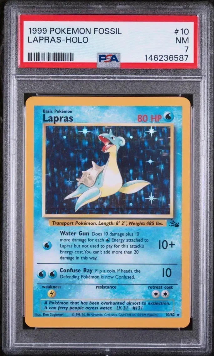 1999 Pokemon Fossil Lapras-Holo Fossil #10 PSA 7